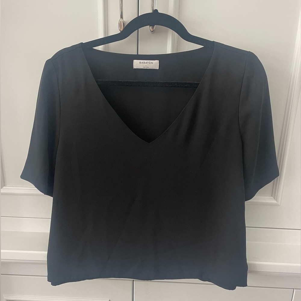 Babaton Aritzia cropped short sleeve top large